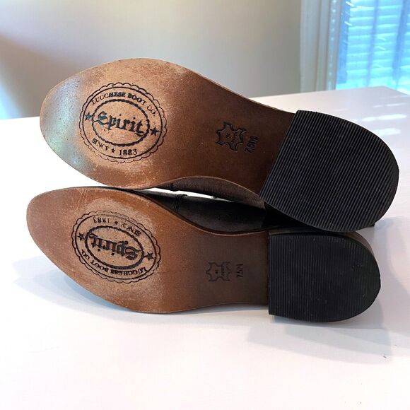 Lucchese Women's Spirit Gray Brandy Calf‎ Short Riding Western Boots Size 7.5 M - Picture 10 of 13